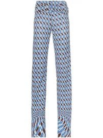 Prada Psychedelic Argyle print belted trousers at Farfetch